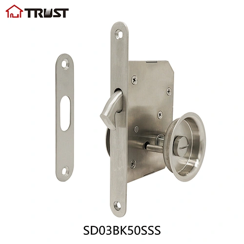TRUST SD03BK50-SSS Sliding Cavity Door Lock SS304 Handle With Mortise Lock